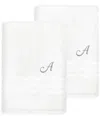 Linum Home Textiles Monogram Turkish Cotton 2pc Denzi Bath Sheet Set (a-z) In White