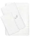 Linum Home Textiles Monogram Turkish Cotton 3pc Denzi Towel Set (a-z) In White