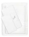 Linum Home Textiles Monogram Turkish Cotton 4pc Denzi Towel Set (a-z) In White
