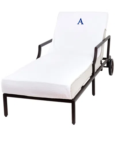 Linum Home Textiles Monogrammed Chaise Lounge Cover In White