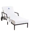 Linum Home Textiles Monogrammed Chaise Lounge Cover With Pockets, (a-z)