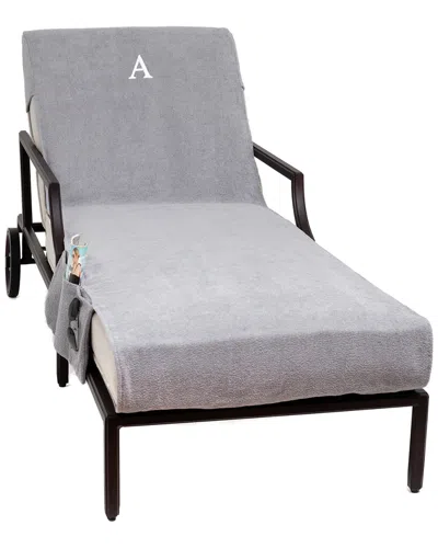 Linum Home Textiles Monogrammed Chaise Lounge Cover With Pockets, (a-z)