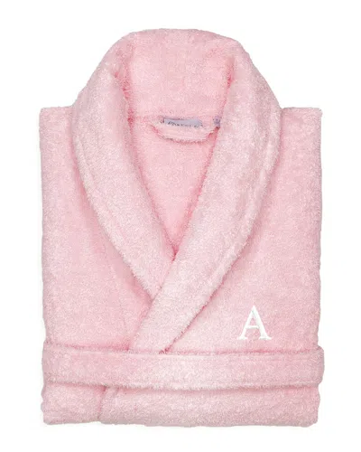 Linum Home Textiles Monogrammed Large Terry Bathrobe In Pink