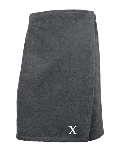 Linum Home Textiles Monogrammed Men's Terry Body Wrap In Gray