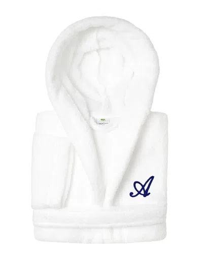 Linum Home Textiles Monogrammed Unisex Large Terry Bathrobe In White