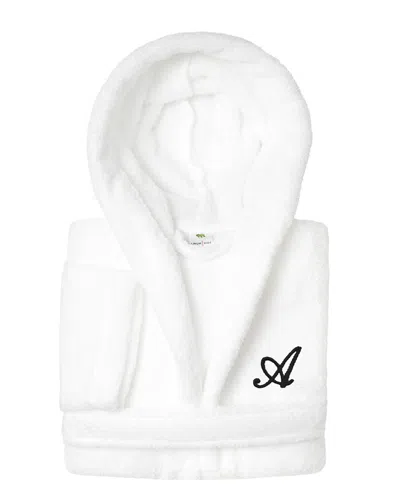 Linum Home Textiles Monogrammed Unisex Small/medium Terry Bathrobe In White