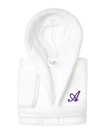 Linum Home Textiles Monogrammed Unisex Terry Bathrobe Large/x-large, (a-z) In White