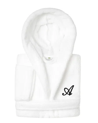 Linum Home Textiles Monogrammed Unisex Terry Bathrobe Small/medium In White