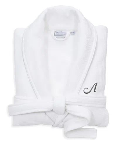 Linum Home Textiles Monogrammed Waffle Large/x-large Terry Bathrobe In White
