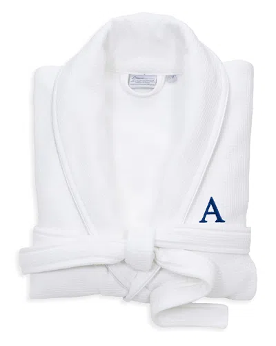 Linum Home Textiles Monogrammed Waffle Small/medium Terry Bathrobe In White