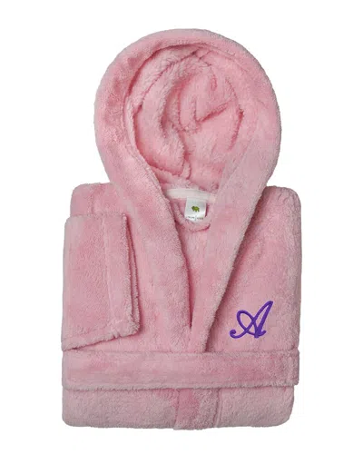 Linum Home Textiles Monogrammed Waffle Small/medium Terry Bathrobe In Pink