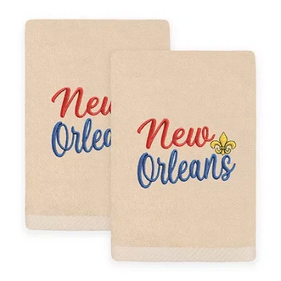Linum Home Textiles New Orleans Embroidered 2-pc. Hand Towel In Sand