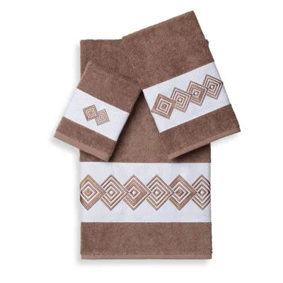 Linum Home Textiles Noah 3 Piece Turkish Cotton Towel Set In Latte