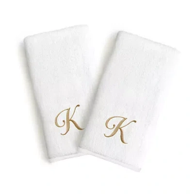 Linum Home Textiles Novelty Monogram Towel Collection 2-pc. Hand Towel In White