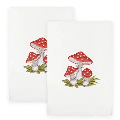 Linum Home Textiles Ozker Spring Mushrooms Turkish Cotton Hand Towel In White
