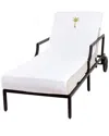 Linum Home Textiles Palm Tree Embroidered Chaise Lounge Cover