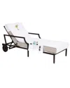 Linum Home Textiles Palm Tree Embroidered Chaise Lounge Cover With Pockets
