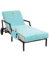 Linum Home Textiles Palm Tree Embroidered Chaise Lounge Cover With Pockets