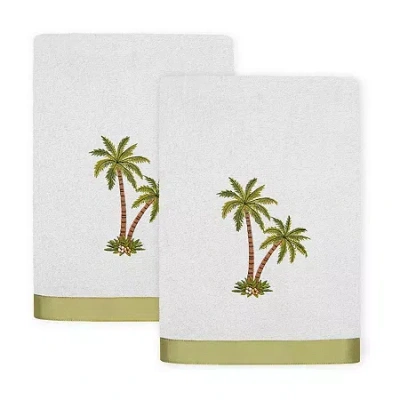 Linum Home Textiles Palmera 2-pc. Embellished Bath Towel In Gray