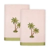 Linum Home Textiles Palmera 2-pc. Embellished Bath Towel In Pink