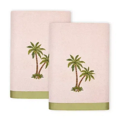 Linum Home Textiles Palmera 2-pc. Embellished Bath Towel In Pink