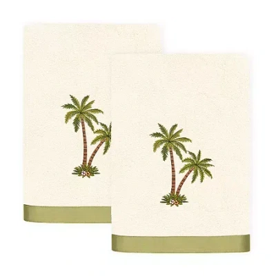 Linum Home Textiles Palmera 2-pc. Embellished Bath Towel In Sand