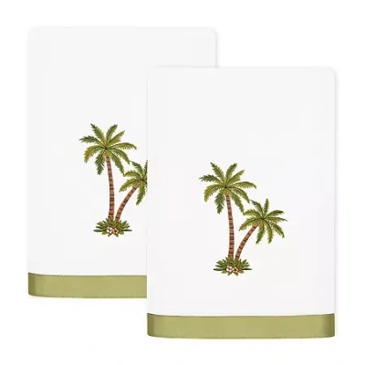 Linum Home Textiles Palmera 2-pc. Embellished Bath Towel In White