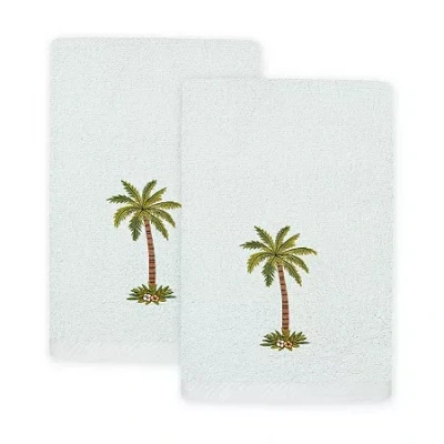 Linum Home Textiles Palmera 2-pc. Embellished Fingertip Towel In White