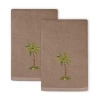 Linum Home Textiles Palmera 2-pc. Embellished Fingertip Towel In Brown