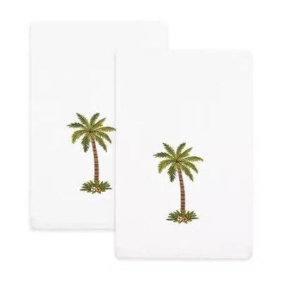 Linum Home Textiles Palmera 2-pc. Embellished Fingertip Towel In White