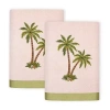 Linum Home Textiles Palmera 2pc Embellished Turkish Cotton Hand Towel Set In Multi