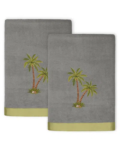 Linum Home Textiles Palmera 2pc Embellished Turkish Cotton Bath Towel Set