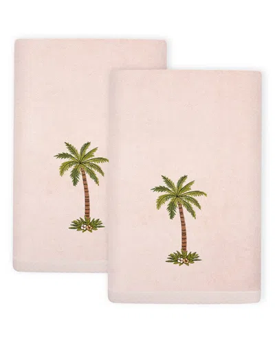 Linum Home Textiles Palmera 2pc Embellished Turkish Cotton Fingertip Towel Set