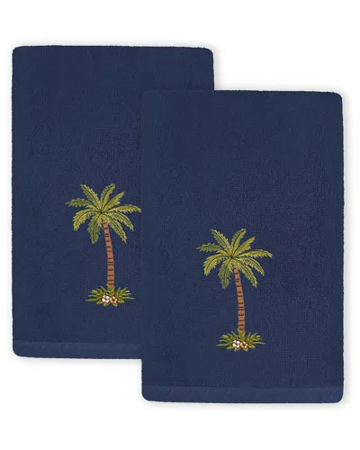 Linum Home Textiles Palmera 2pc Embellished Turkish Cotton Fingertip Towel Set