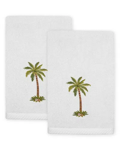 Linum Home Textiles Palmera 2pc Embellished Turkish Cotton Fingertip Towel Set