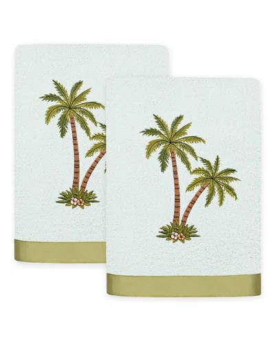Linum Home Textiles Palmera 2pc Embellished Turkish Cotton Hand Towel Set
