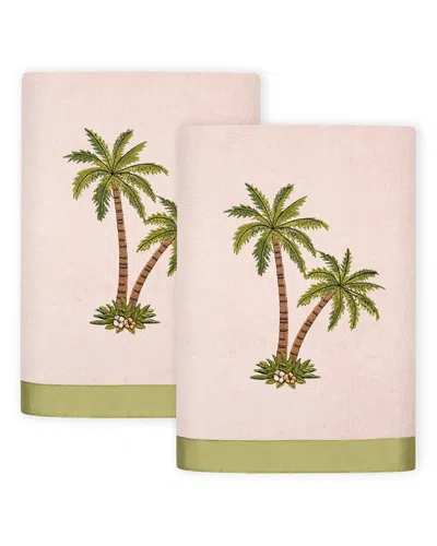Linum Home Textiles Palmera 2pc Embellished Turkish Cotton Hand Towel Set
