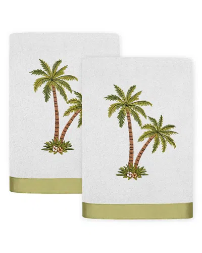 Linum Home Textiles Palmera 2pc Embellished Turkish Cotton Hand Towel Set