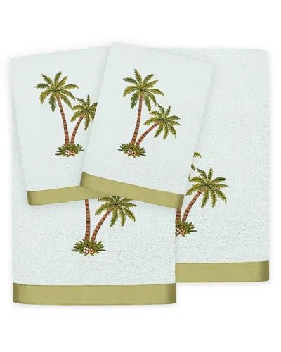 Linum Home Textiles Palmera 4pc Embellished Turkish Cotton Towel Set