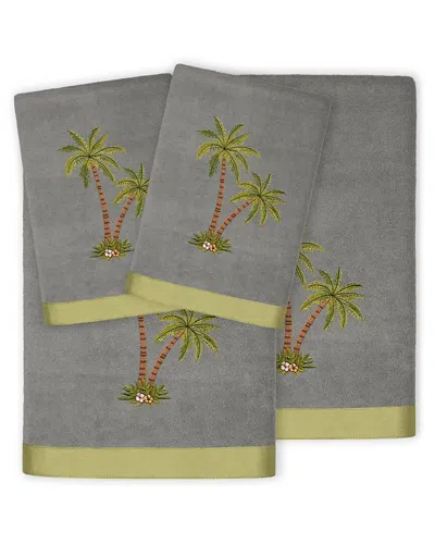 Linum Home Textiles Palmera 4pc Embellished Turkish Cotton Towel Set