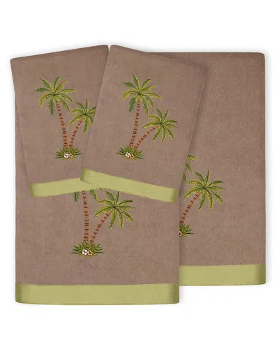 Linum Home Textiles Palmera 4pc Embellished Turkish Cotton Towel Set