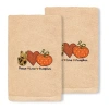 Linum Home Textiles Peace Love Pumpkin Embroidered 2-pc. Hand Towel In Sand