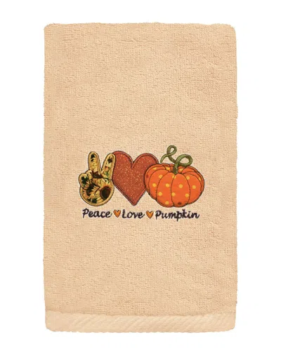 Linum Home Textiles Peace Love Pumpkin Turkish Cotton Hand Towel In Sand