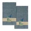Linum Home Textiles Penelope 2-pc. Embellished Animal Bath Towel In Blue