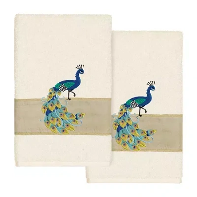 Linum Home Textiles Penelope 2-pc. Embellished Hand Towel In White