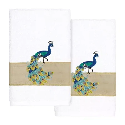 Linum Home Textiles Penelope 2-pc. Embellished Hand Towel In White