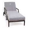 Linum Home Textiles Personalized Chaise Lounge Cover With Side Pocket Chair Protector In Gray