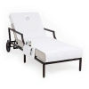 Linum Home Textiles Personalized Chaise Lounge Cover With Side Pocket Chair Protector In White