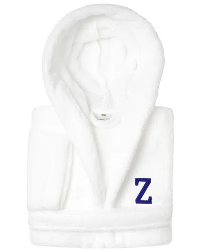 LINUM HOME TEXTILES LINUM HOME TEXTILES PERSONALIZED LINUM KIDS SMALL SUPER PLUSH HOODED BATHROBE  WITH NAVY BOOKMAN FON