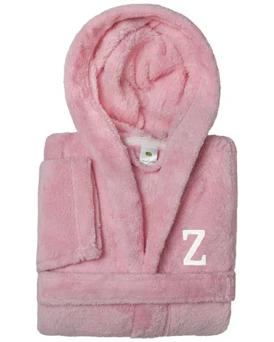Linum Home Textiles Personalized Linum Kids Small Super Plush Hooded Bathrobe  With Purple Bookman F In Pink